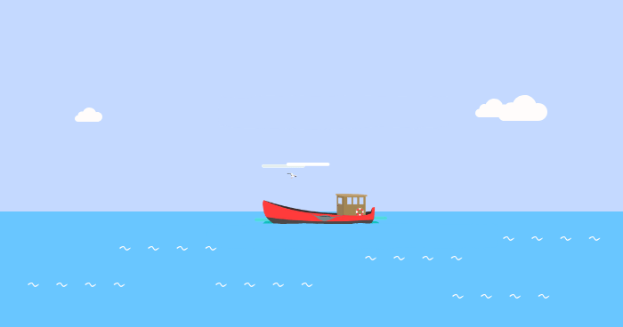 海に浮かぶ船
